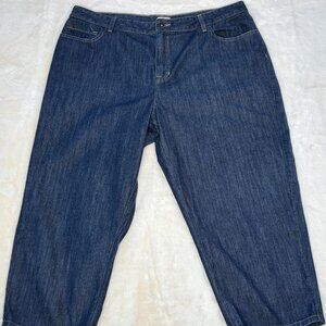 L.L. Bean Women's Classic Fit Blue Denim Cotton/Pima Cotton Blend Capris